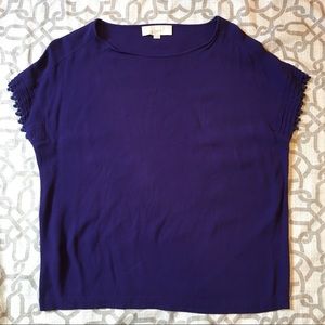 Ann Taylor Purple Cap Sleeve Top